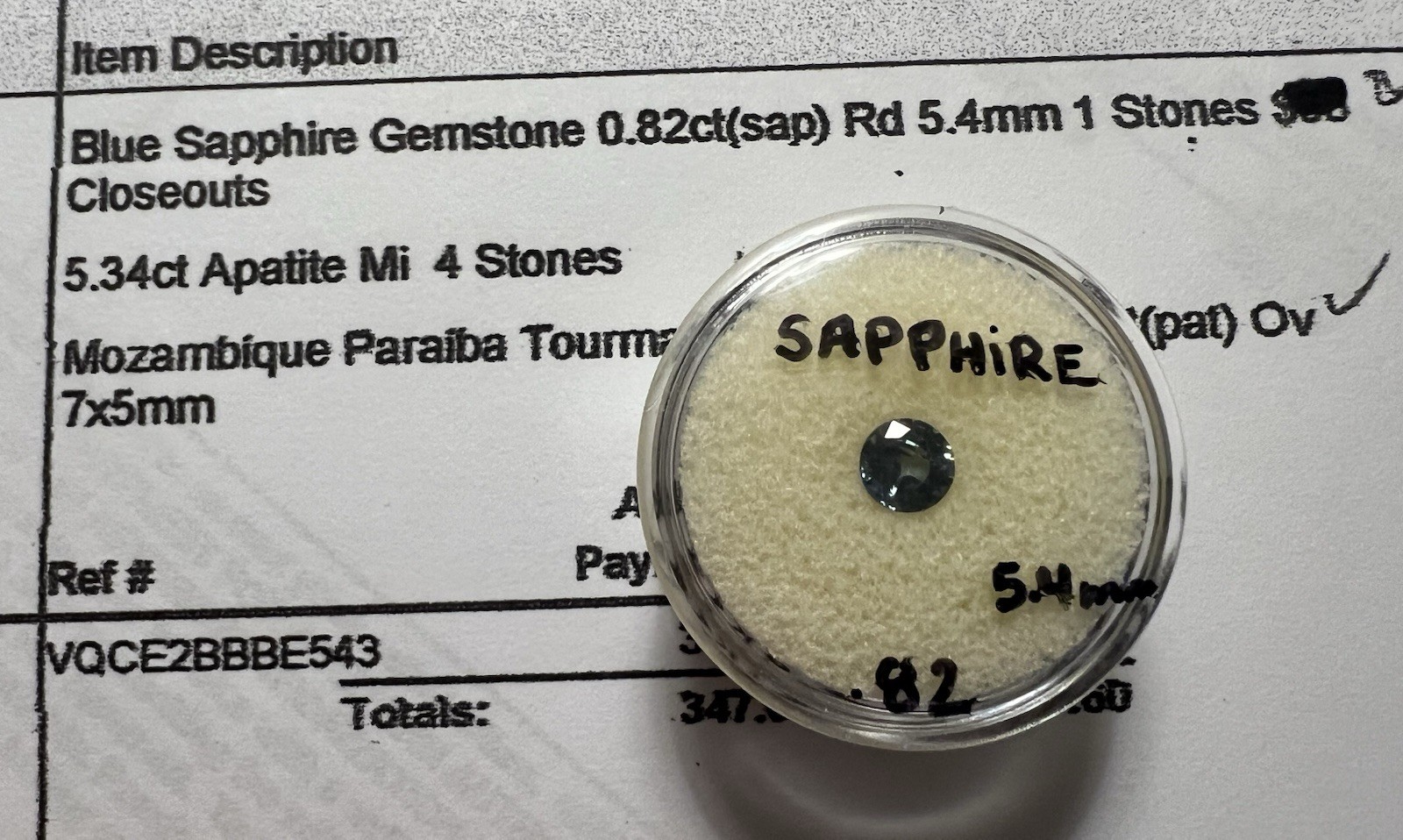 Blue Sapphire Gemstone 0.82ct 54mm Round Loose Stone