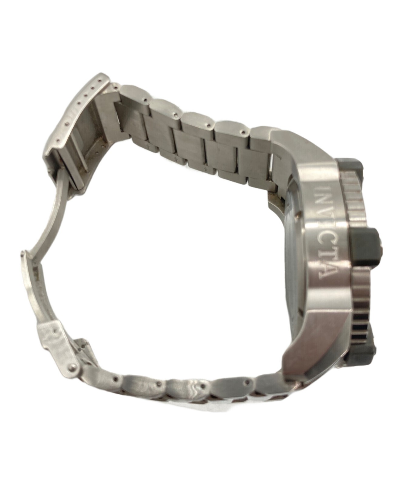 Invicta Authentic Mens Black Dial Silver Tone Bracelet Wristwatch 33714