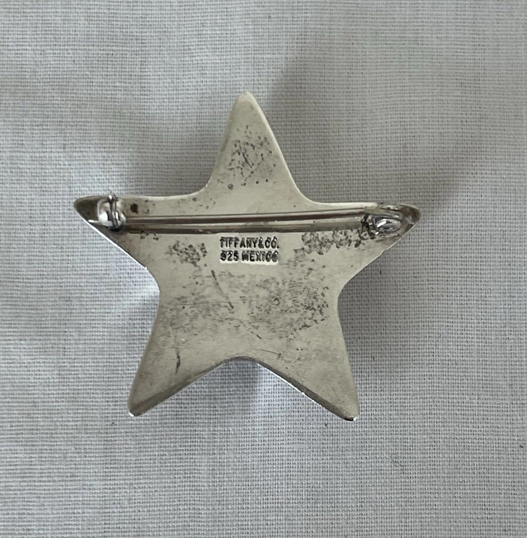 Tiffany & Co. Sterling Silver Puffy Star Brooch Celestial Theme Mexico 925