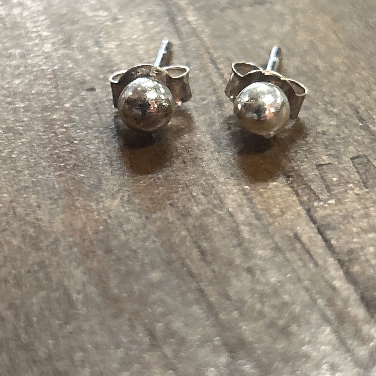Small Sterling Silver Ball Stud Earrings .46 Grams