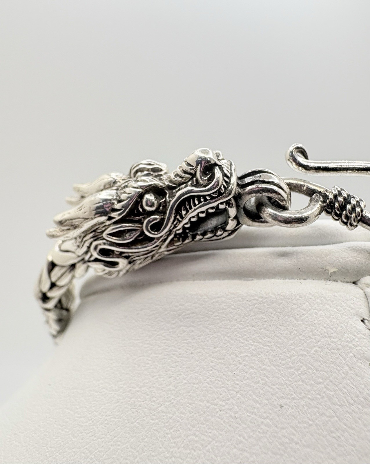 Dragon Head Borobudur Bracelet Sterling Silver 30.10g 7.25in Bali Legacy