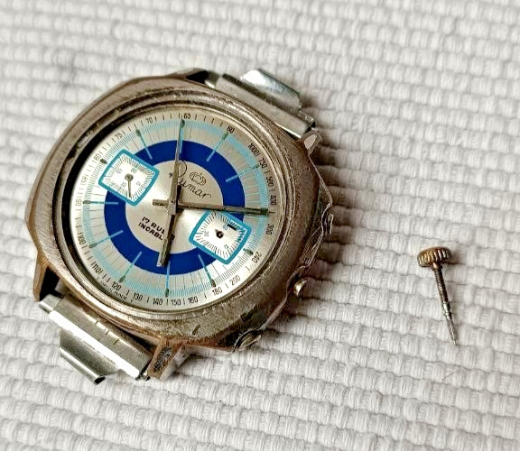 VINTAGE VALJOUX 7733 MANUAL WIND CHRONOGRAPH SWISS WATCH FOR REPAIR OR PARTS