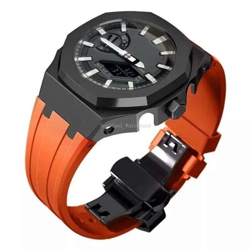 Gen 5th Metal Watch Bezel Case Mod Kit With Rubber Band For Casioak GA 2100/2110