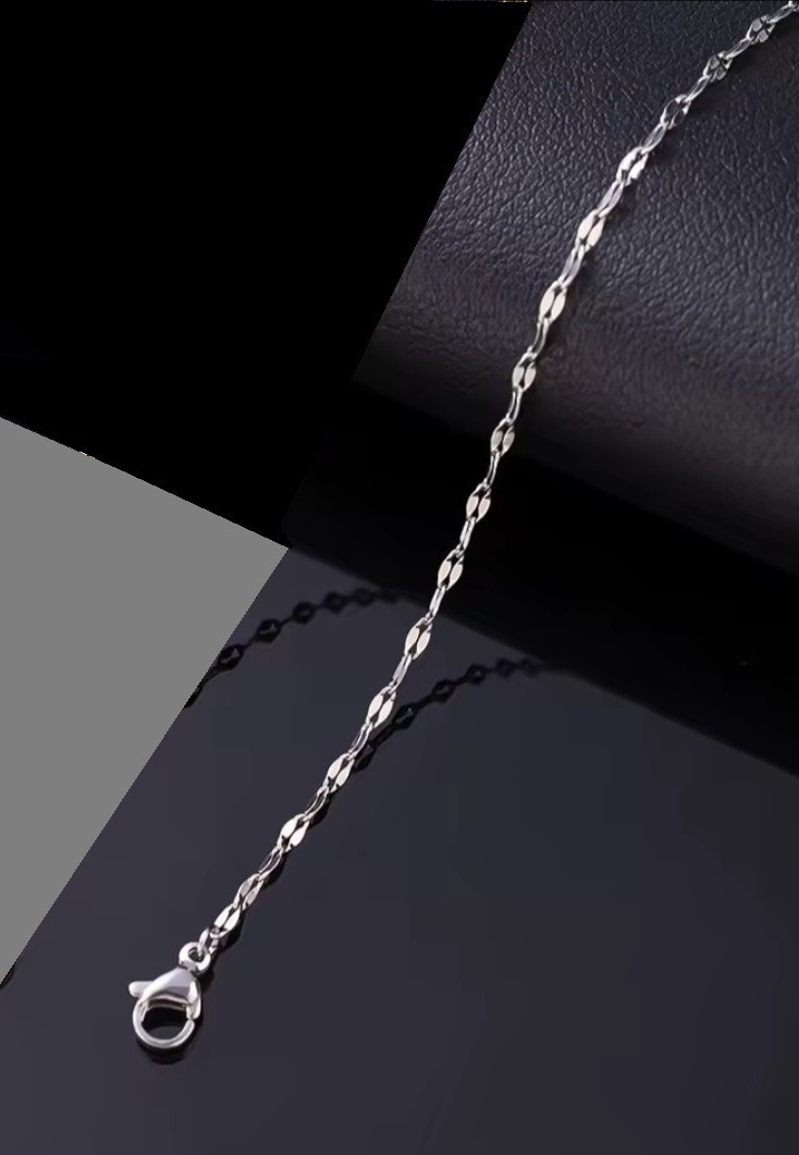 Stainless Steel Shining Chain Necklace 45+5 cm Unisex Lobster Clasp Daily Use