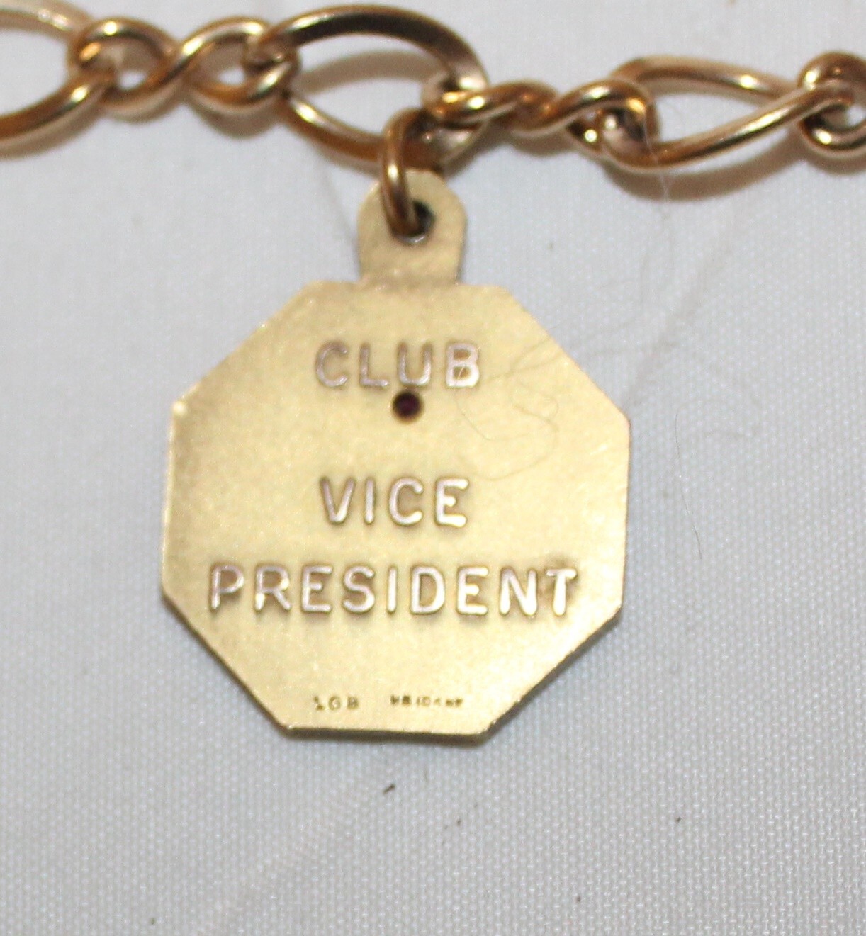 Vintage 1/5 10K GOLD FILL Optimist Wife & Sterling Club Charm Bracelet 2 charms