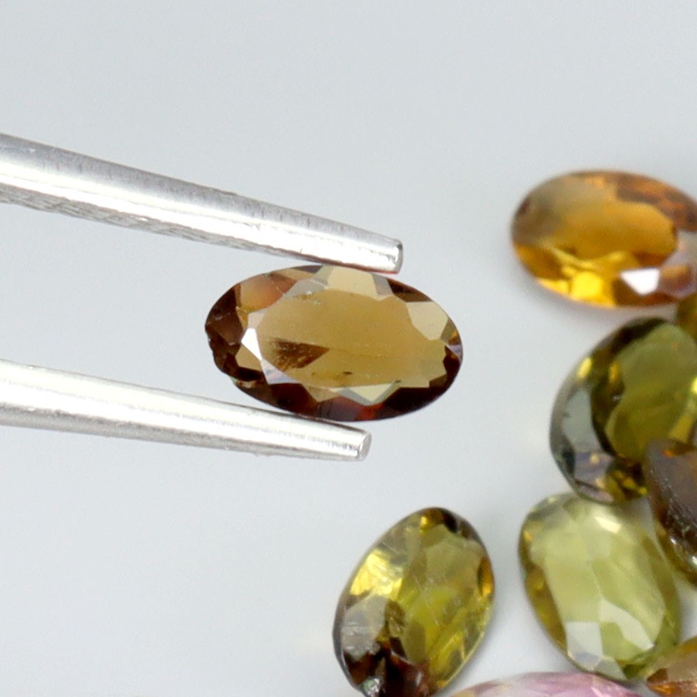 Oval Cut Natural Unheated Multi Color Tourmaline 19pcs 4.38ct 5x3mm Lot Gemstone