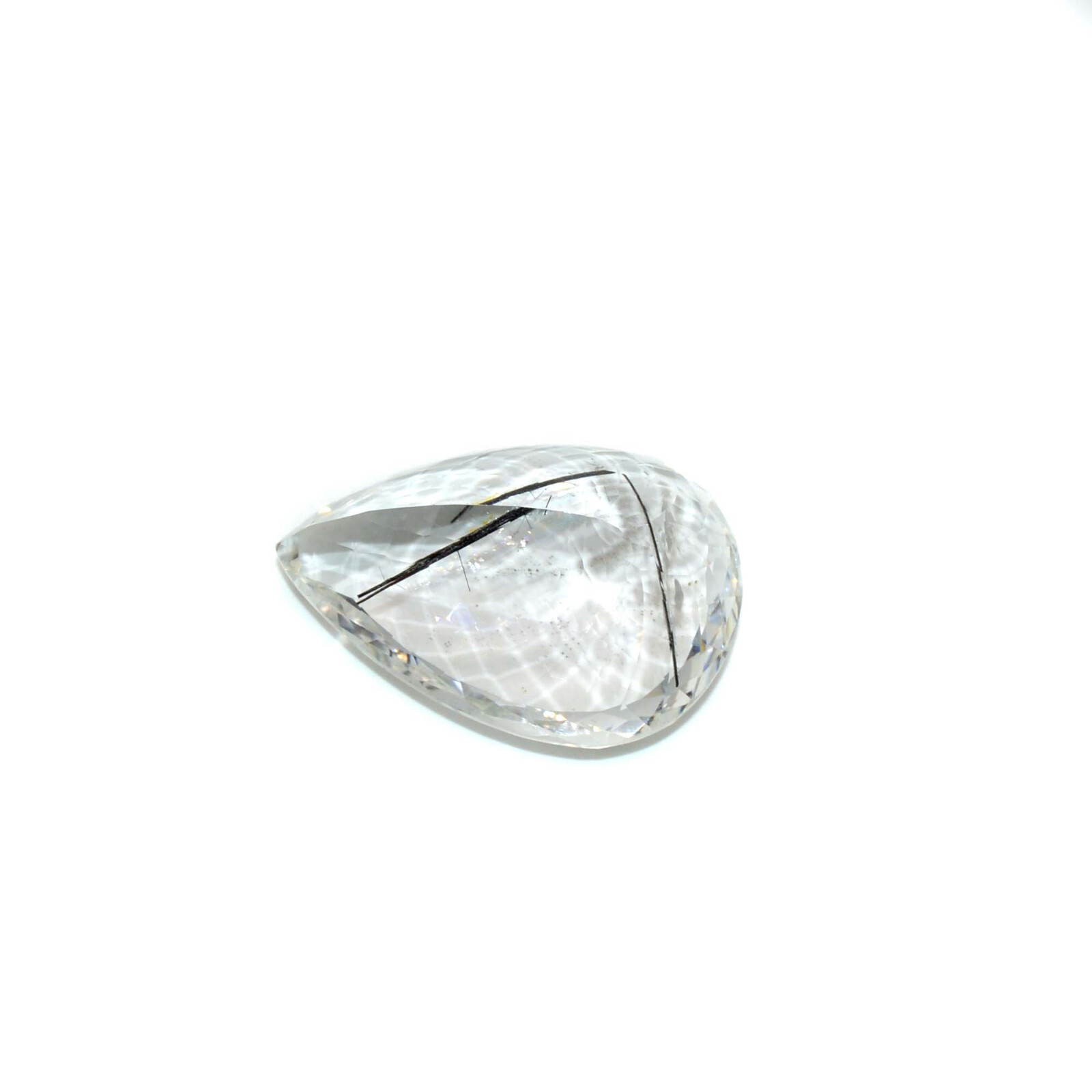 Natural Rutile Quartz Cut Gemstone Stones Rutilated 30x26x15 MM 74.40 Cts