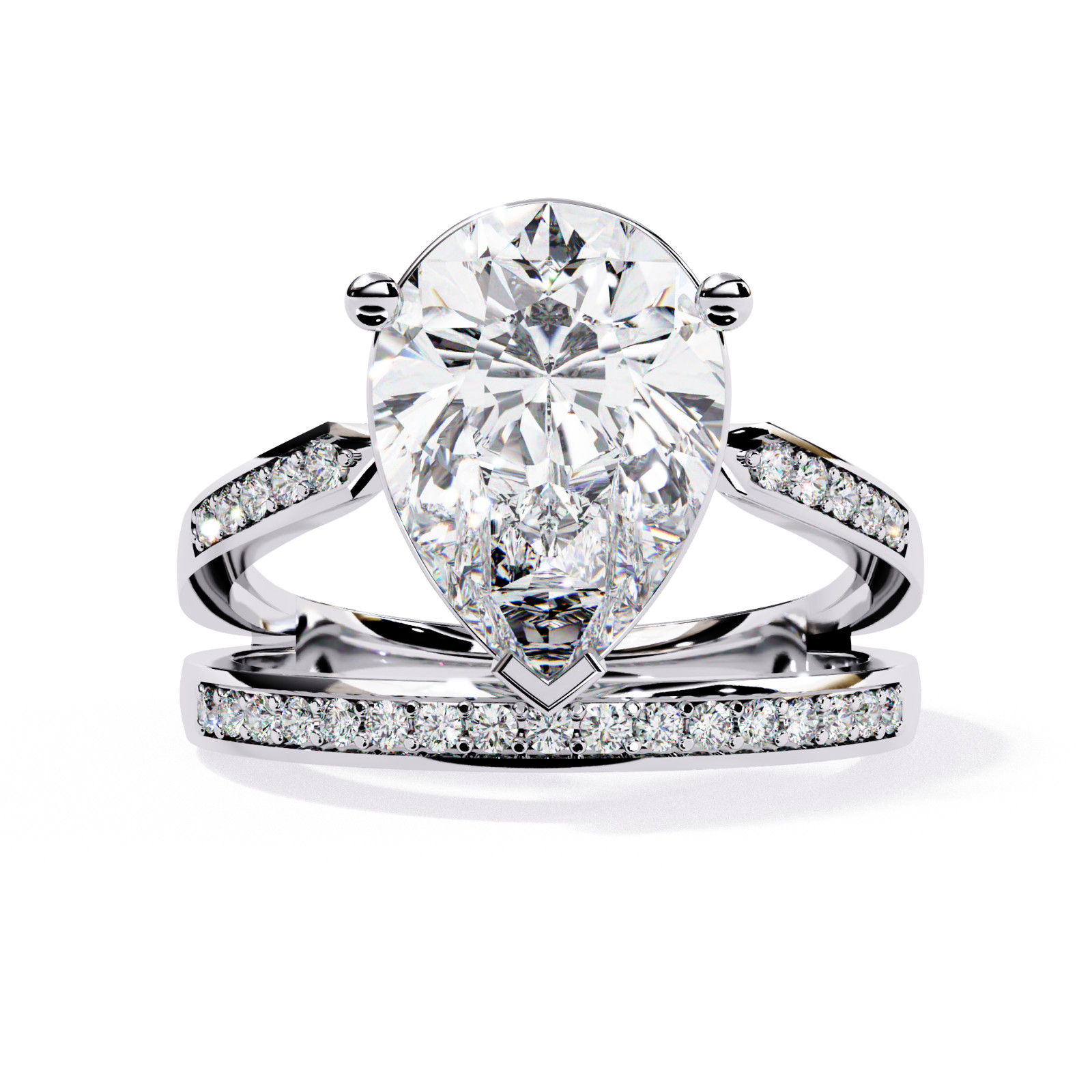 5.50 Ct Pear Moissanite Ring 925 Sterling Silver CZ Halo Engagement Bridal