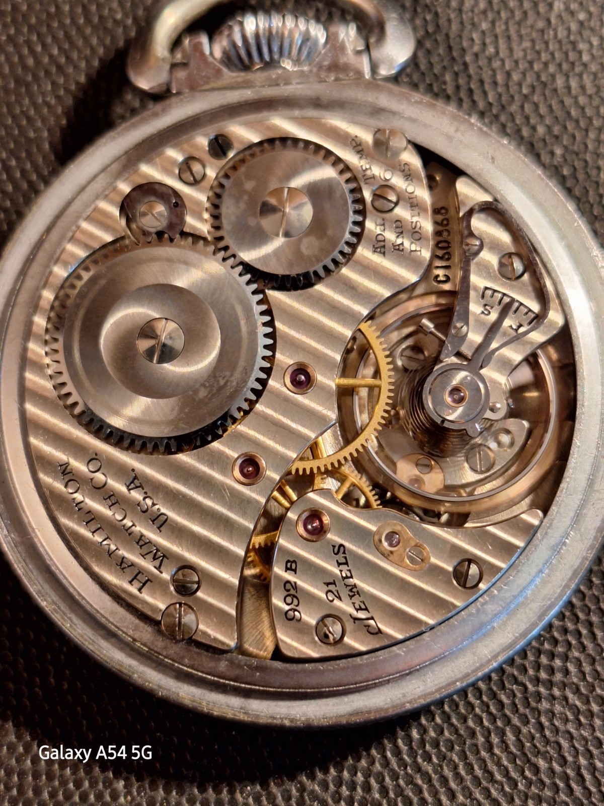 Vintage Hamilton 992B Railroad Model 8 Pocket Watch 21 Jewels Runs