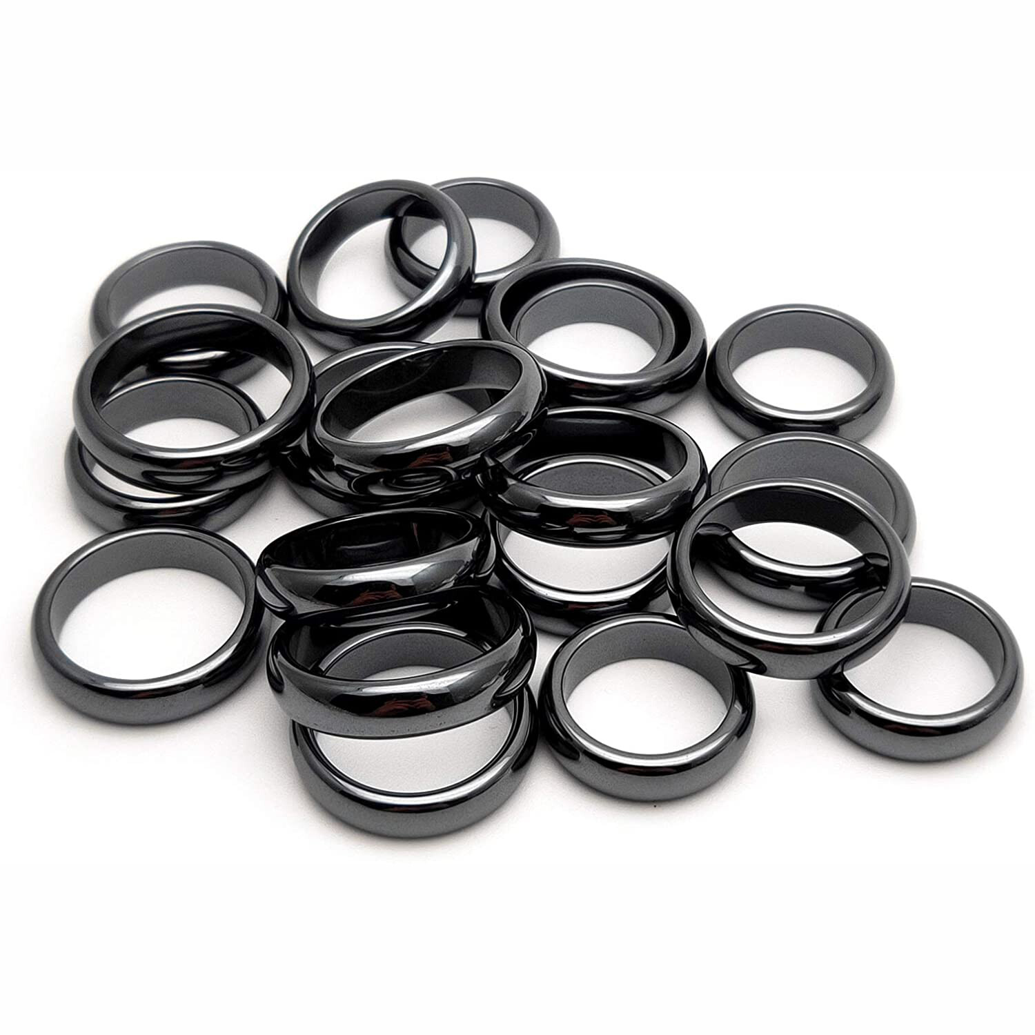 20PCS Magnetic Hematite Rings Therapy Fidget Magnets Negative Energy Stackable