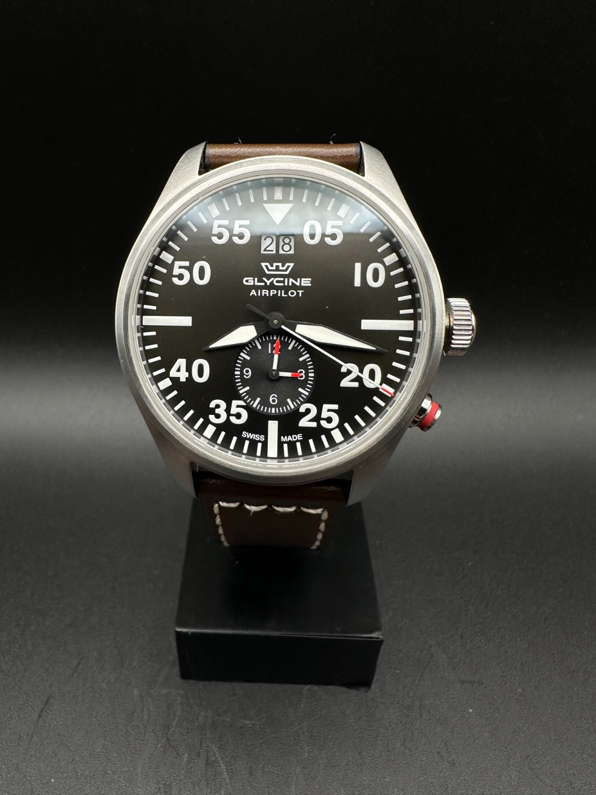 Glycine Airpilot Dual Time GMT 44mm Swiss Made Flieger Men’s Quartz Watch GL0366