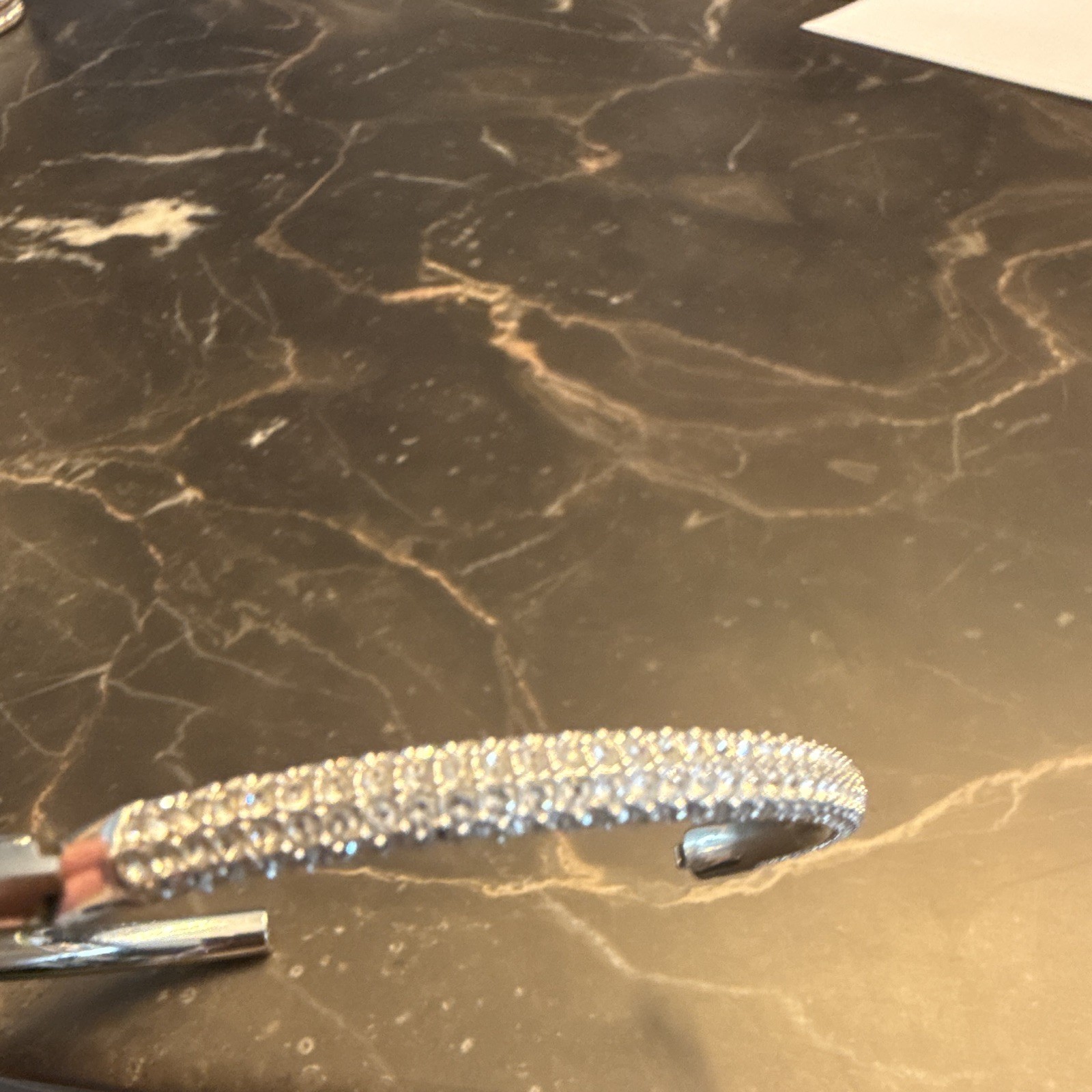 Swarovski Sublima bangle Snow pavé, White, Rhodium plated – Size Small