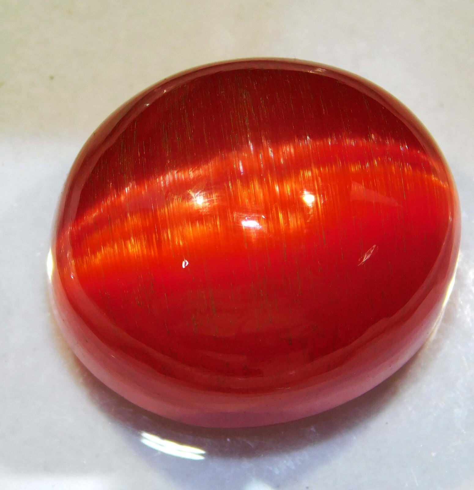 109.75 Cts Natural Chrysoberyl Orange Cats Eye Cabochon Loose Gemst