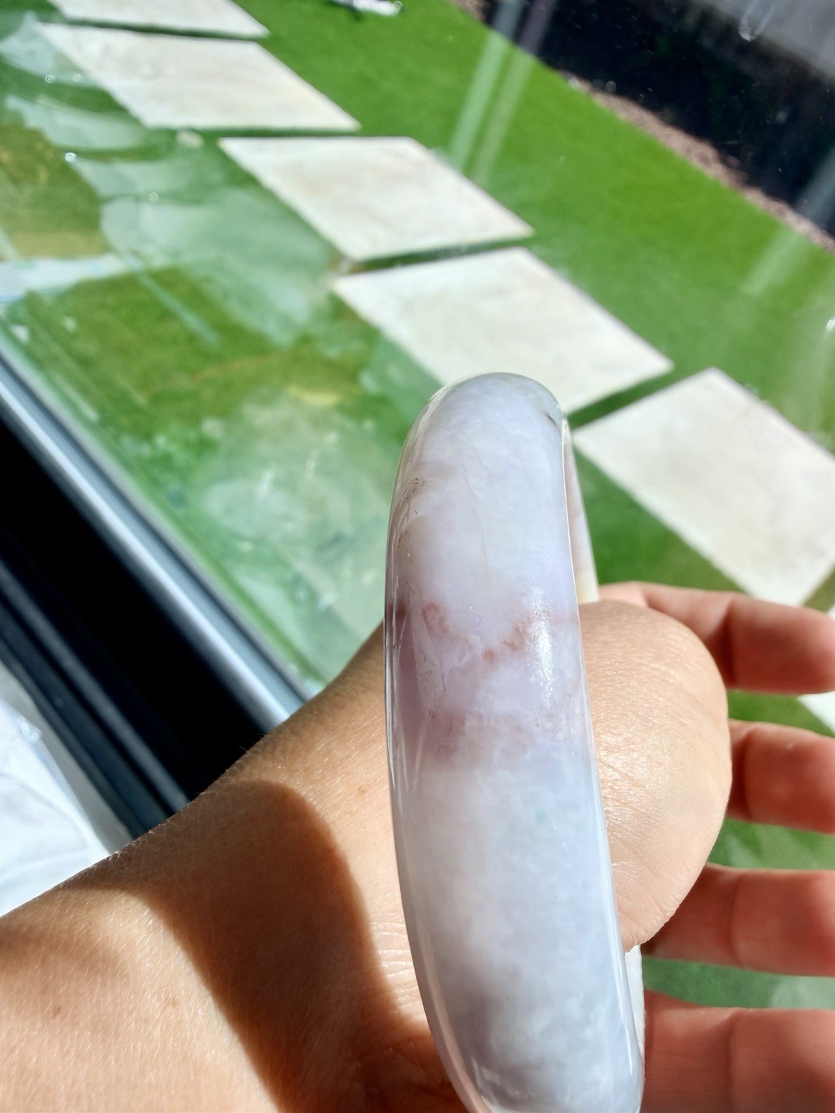 Burma Jadeite Bangle 59m pinky red Type A Burmese Jade Fully Translucent