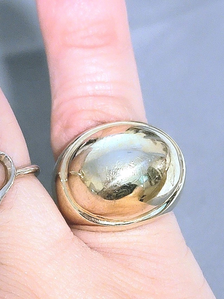 Silver Dome Ring Vermeil 925 Sterling Silver By RCI Sz 6.5