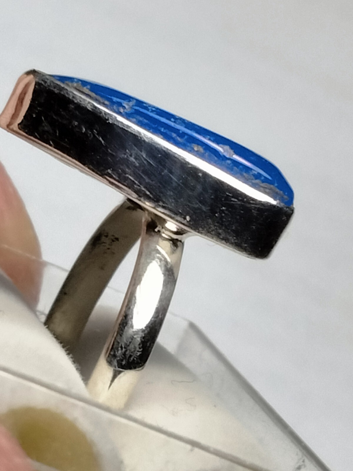 LUSCIOUS SEA BLUE CHALCEDONY IN STERLING SILVER.925 RING SIZE 8.75-9.0!
