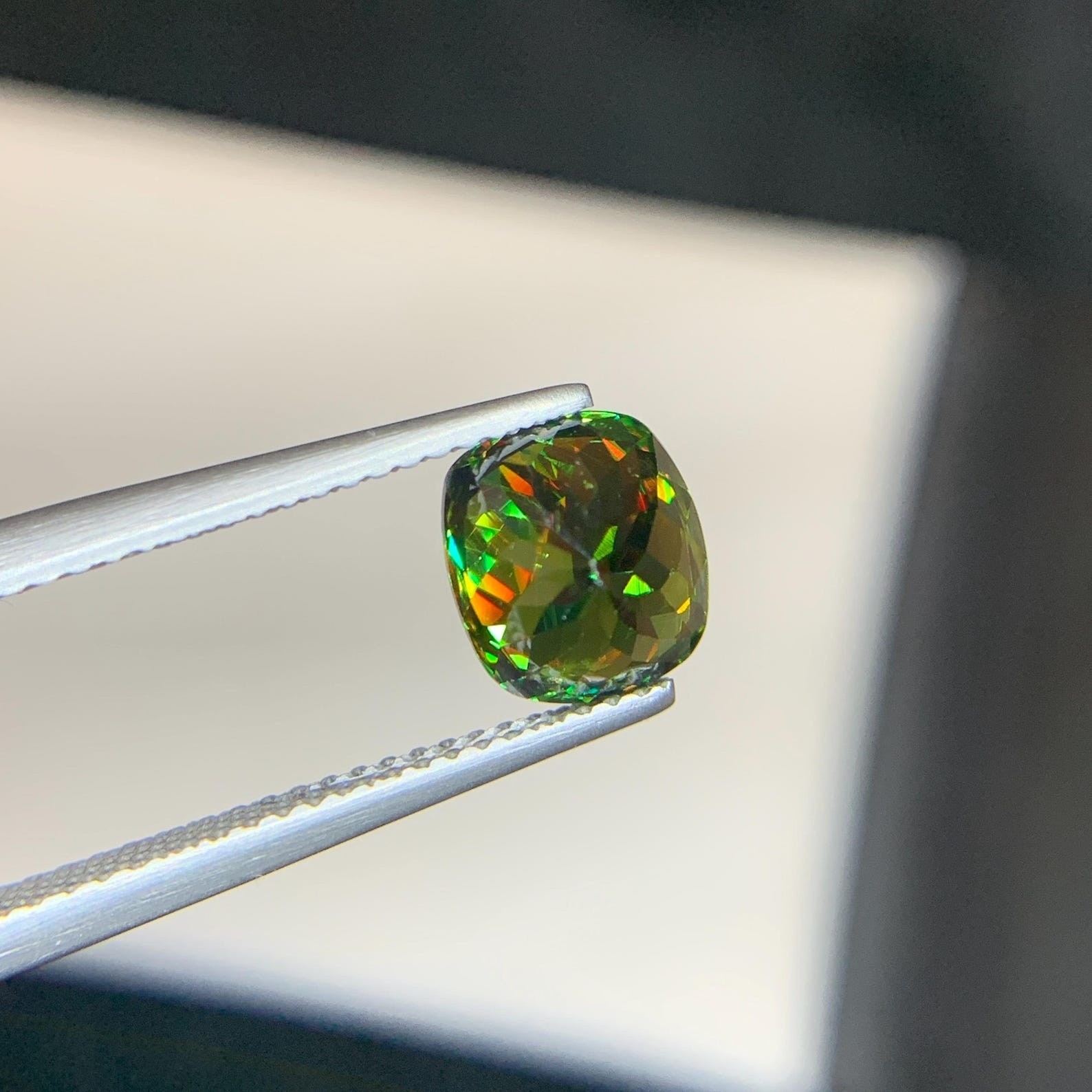 Natural 5 Ct Full Fire Chrome Sphene Cushion Cut From Skardu Pakistan Gemstone
