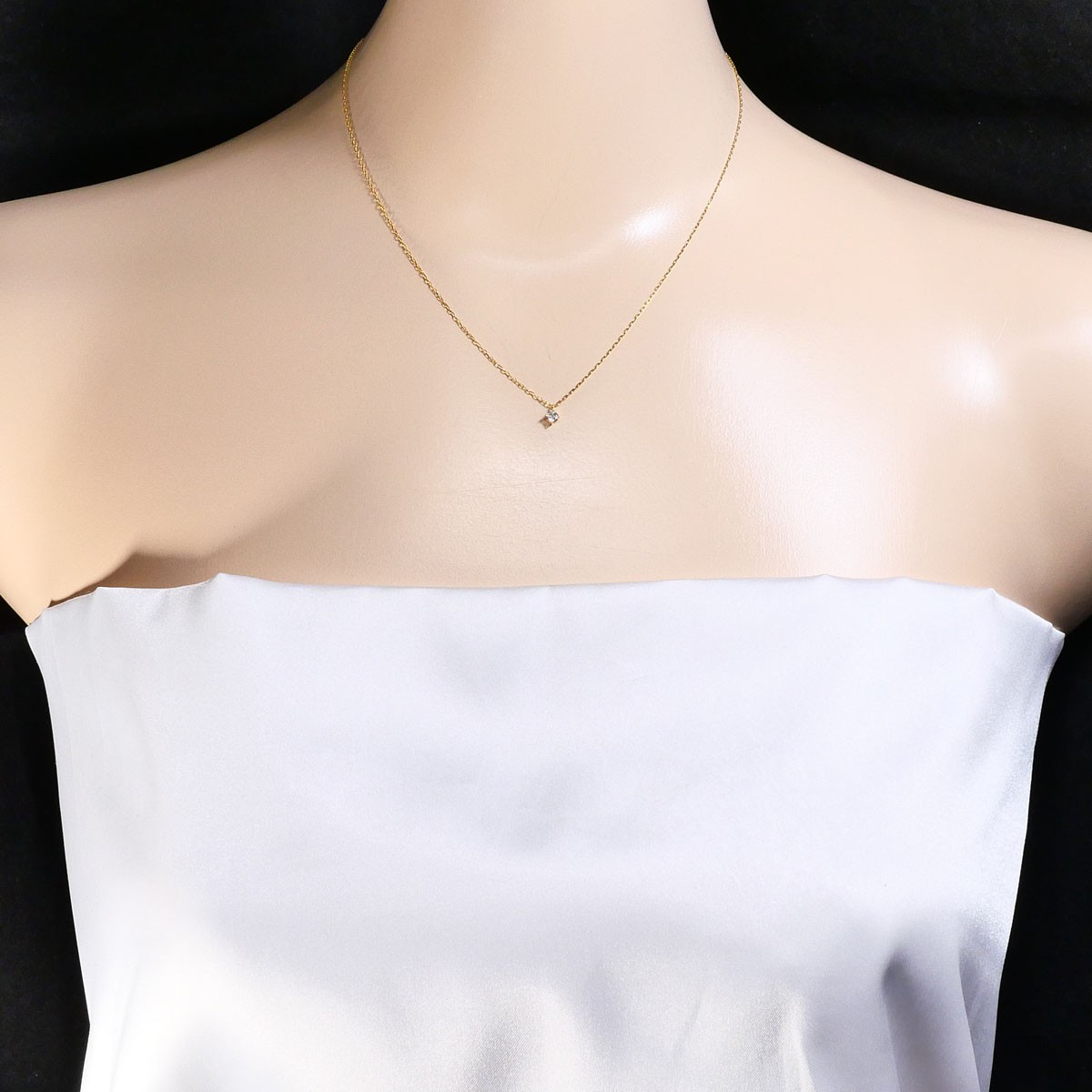 Orefice K18 18k gold Necklace Diamond 0.08ct 0.8g 40cm Free shipping Used