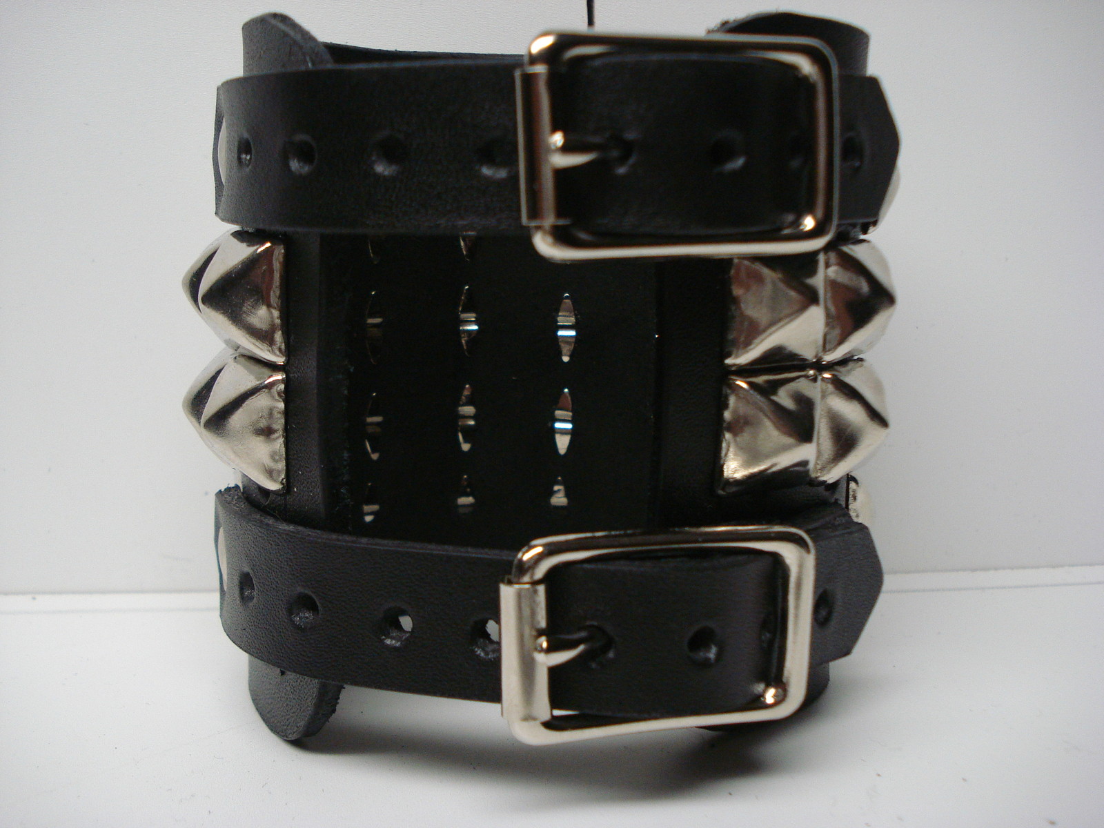 LEATHER STUDED BRACELETS. DEATH METAL (MDLB0219)….. ENGORGED’S