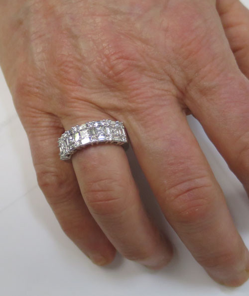 2.62 ct Princess Round & Baguette Diamond Wedding Ring 14K White Gold Band #322