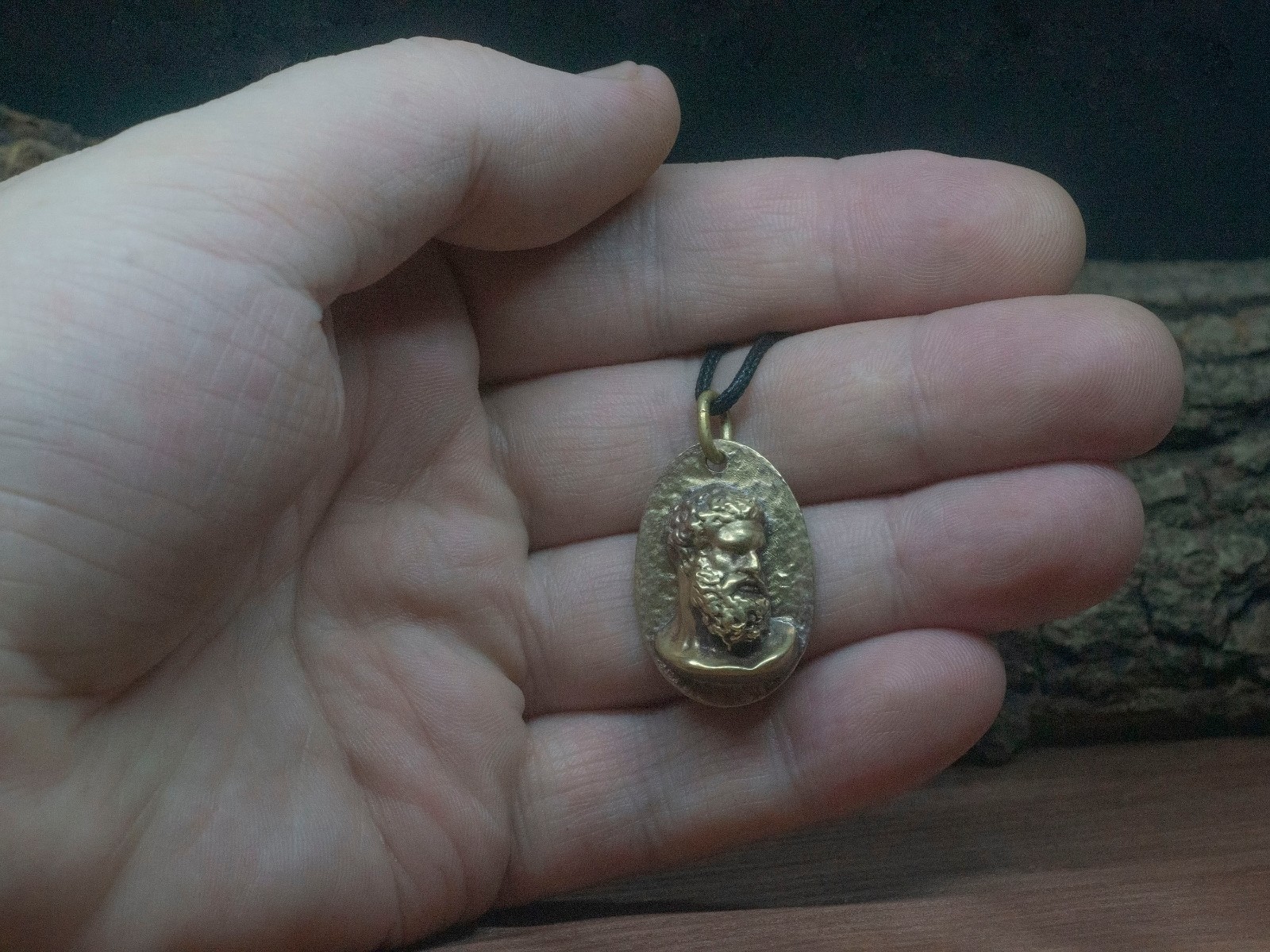 Heracles Bronze/Silver Necklace, Hercules Myths Pendant, Ancient Greek Jewelry