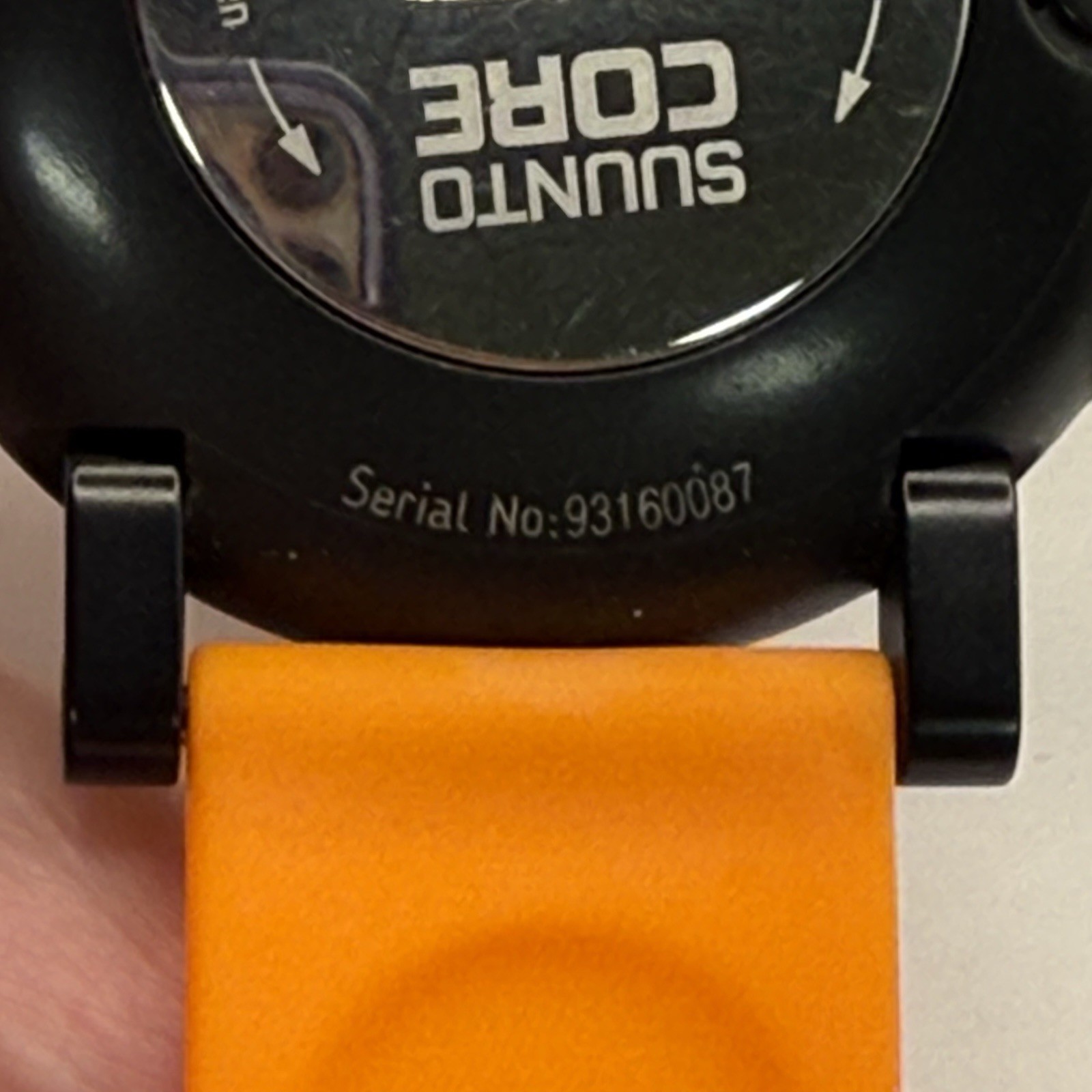 Suunto Core Men’s Black Watch Orange 2nd Band W/New Battery Altimeter Barometer
