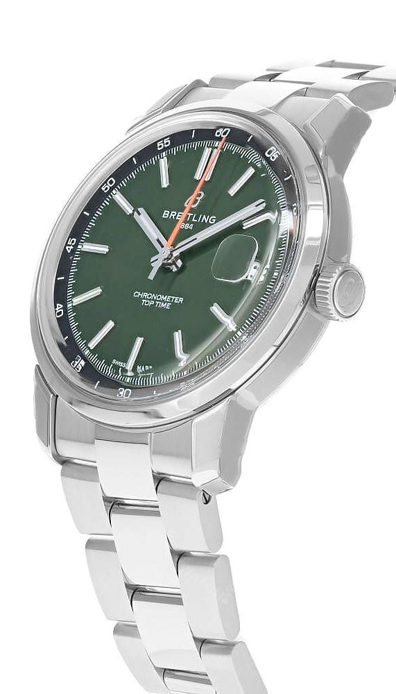 BREITLING Top Time B31 Automatic 38mm Green Dial SS Men’s Watch AB3113171L1A1