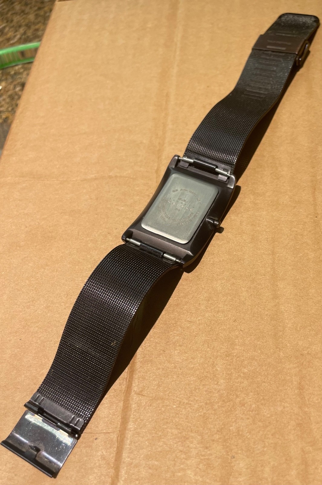 Skagen Titanium Tank Brown mesh, new batt. ultra-thin square case 338LTMD 3 atm
