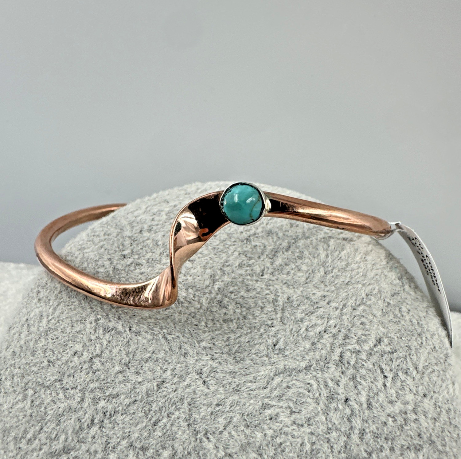 Navajo Cuff Turquoise Copper Stackable Yolanda G Skeets Modern Abstract New
