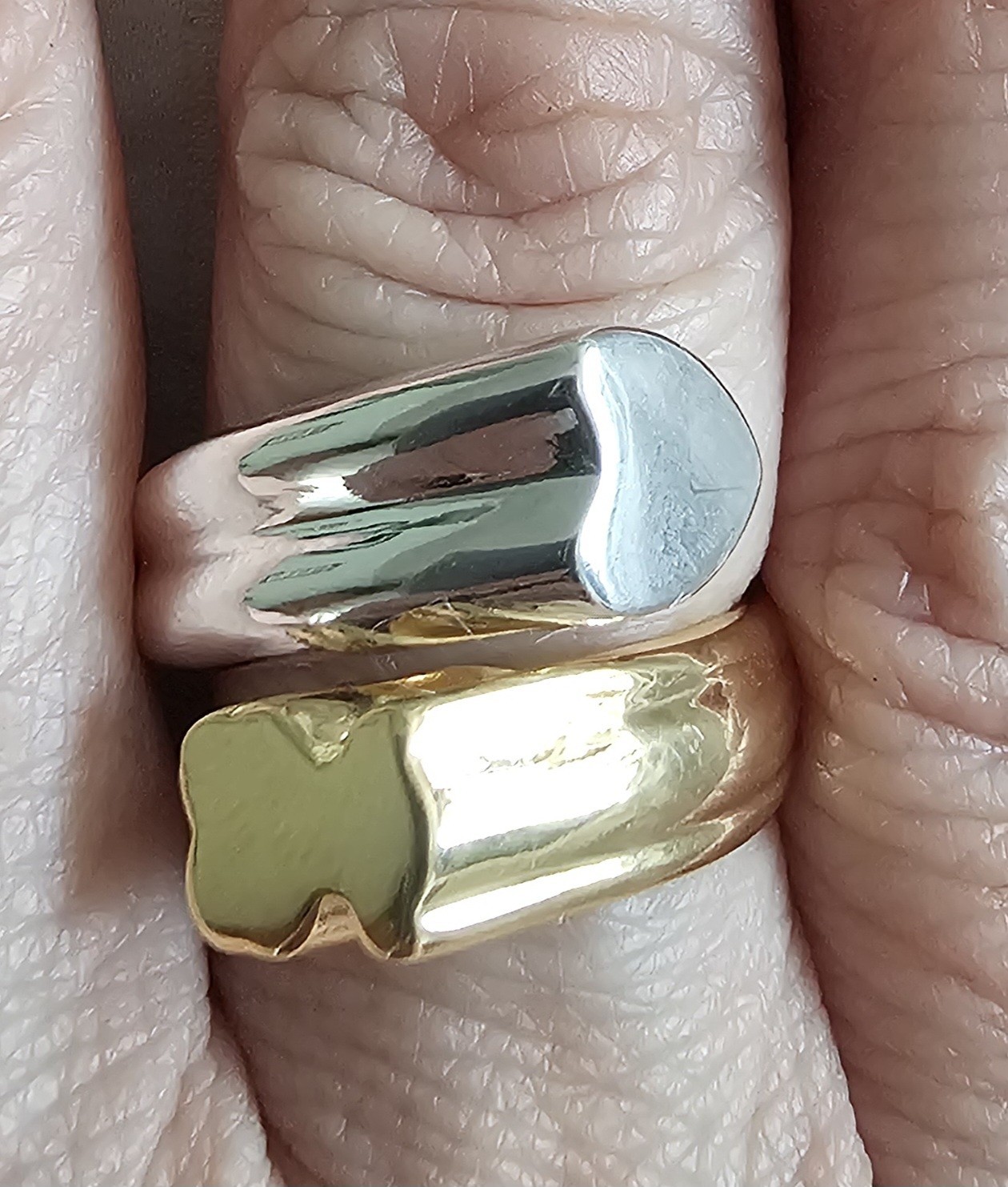 TOUS BOLD BEAR 2 TONE RING (SILVER GOLDEN PLATED) #8 LAST ONE