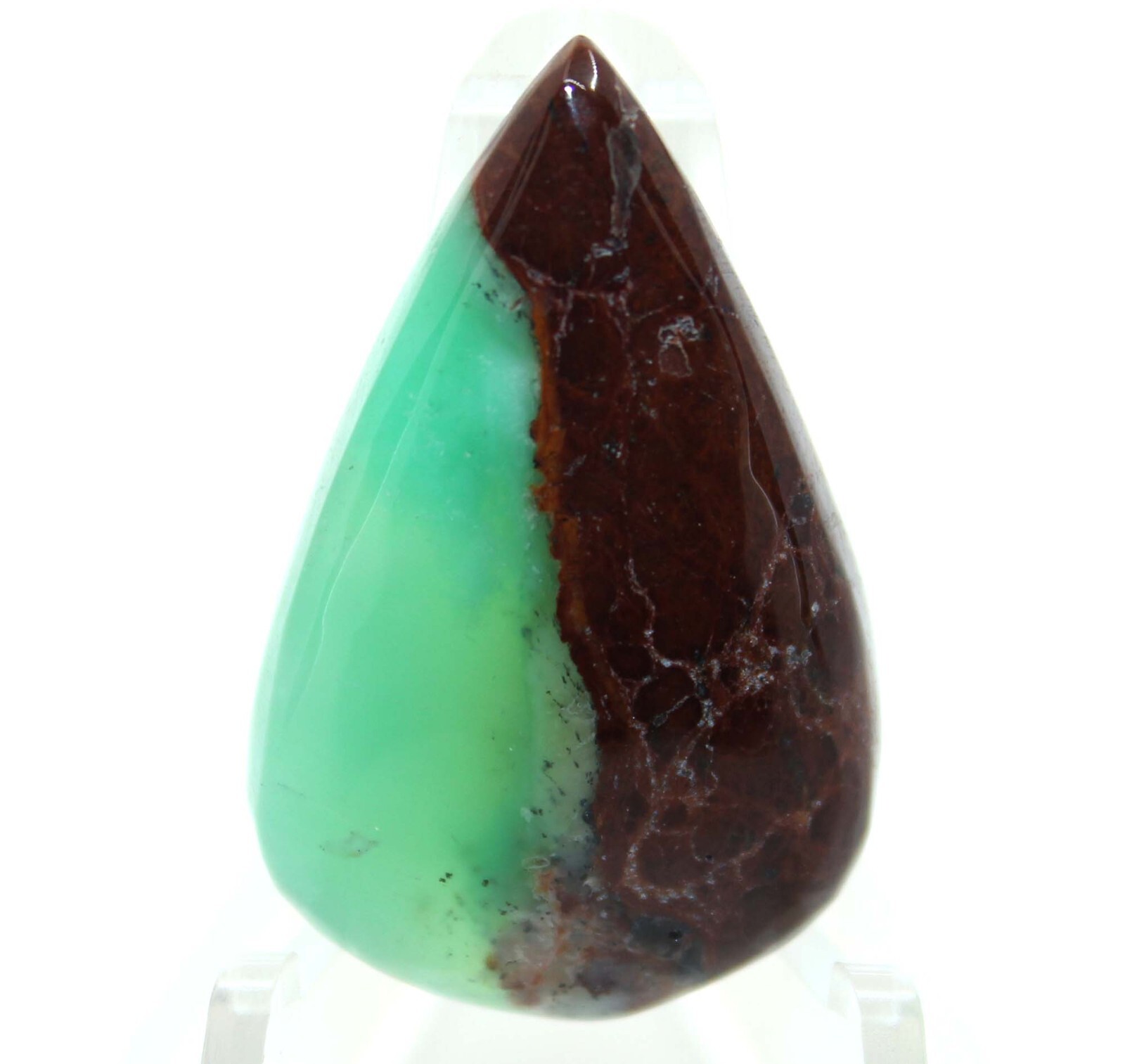 37.80 Cts Fine Bio Chrysoprase Gemstone Pear Cabochon Loose Gemstone 33x21x7 mm