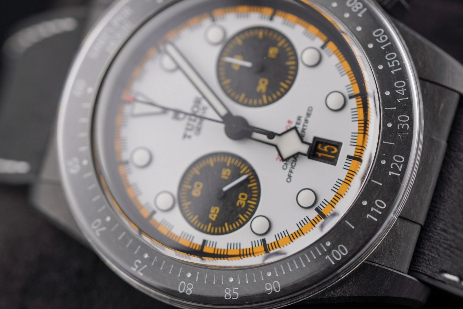 Tudor Black Bay Chrono White Hybrid Rubber Leather Strap M79377KN Complete 2026