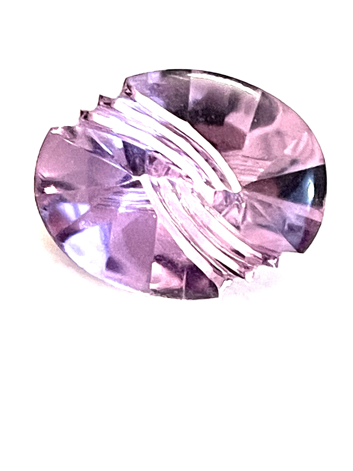Beautiful Rose de France Quartz Gemstone,Special Laser Cut,11.75cts,19.5X15.2 mm