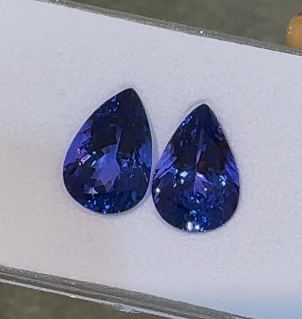 16.04ct Gorgeous Pair 16x11mm 100% Natural Blue Tanzanite Lotno:ans