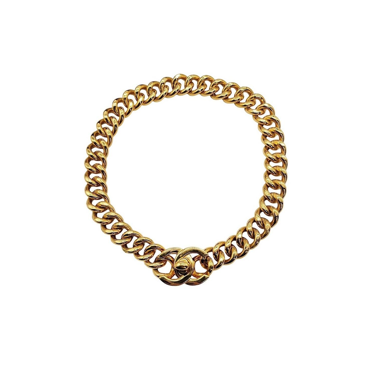 CHANEL CC Turn-Lock Chunky Chain Necklace 1996