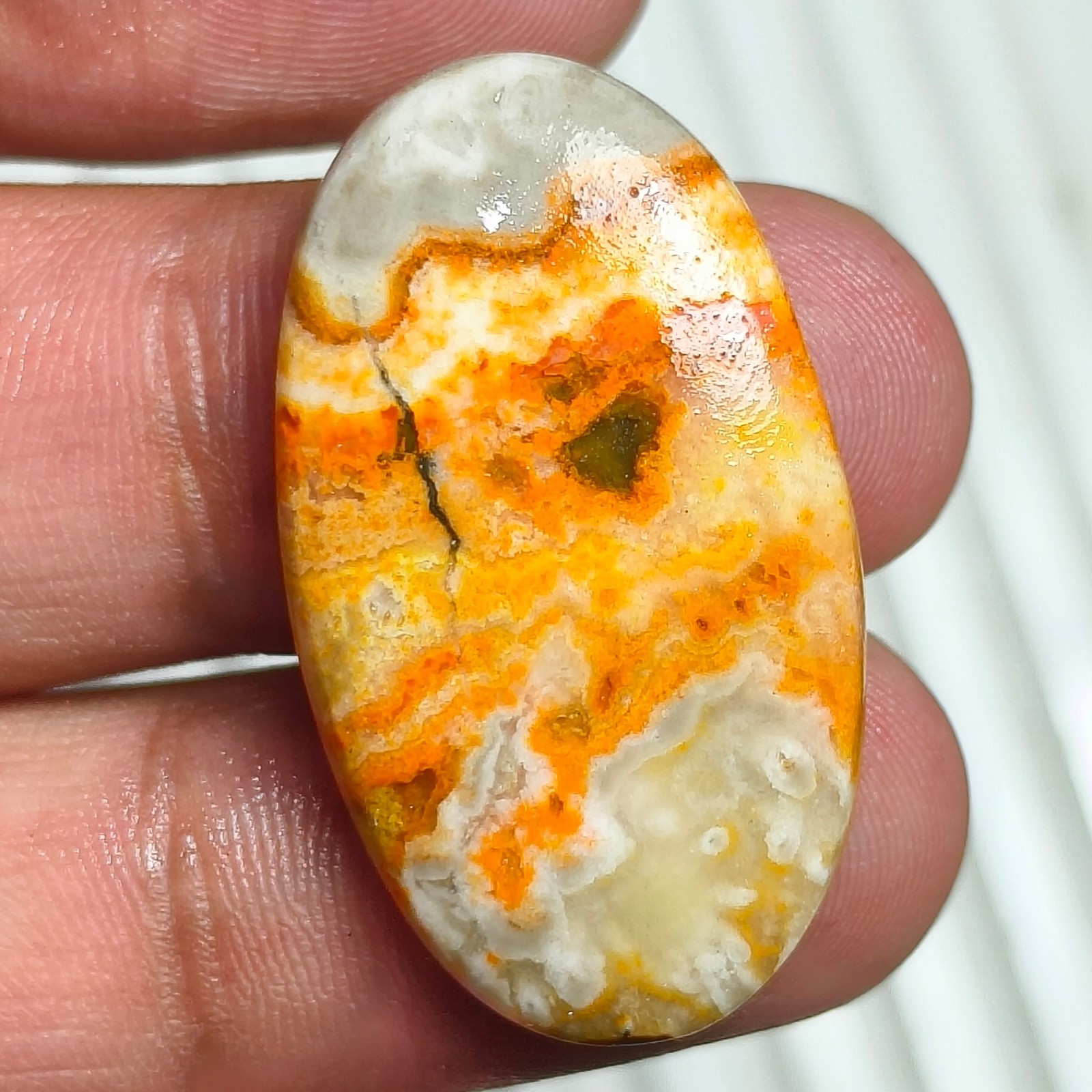 Natural Polished Bumble Bee Jasper Cabochon, Loose Gemstone For Wire Wrapped