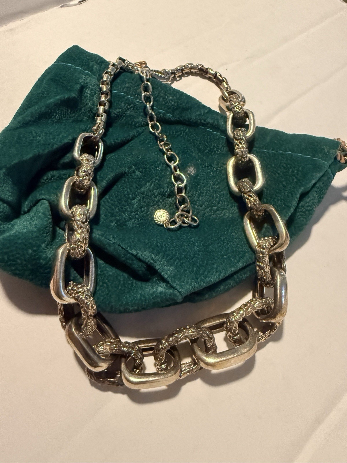 JAI John Hardy Forgot Me Not Flower Link Sterling Silver Necklace