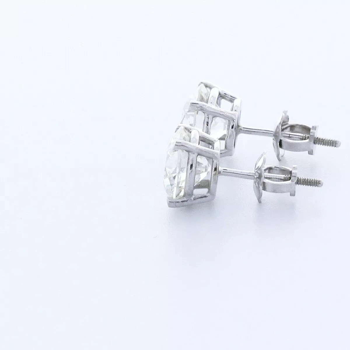 Stud Earrings Solid 14K Yellow Gold Classic 2.80 CT Round Natural Diamond G SI1