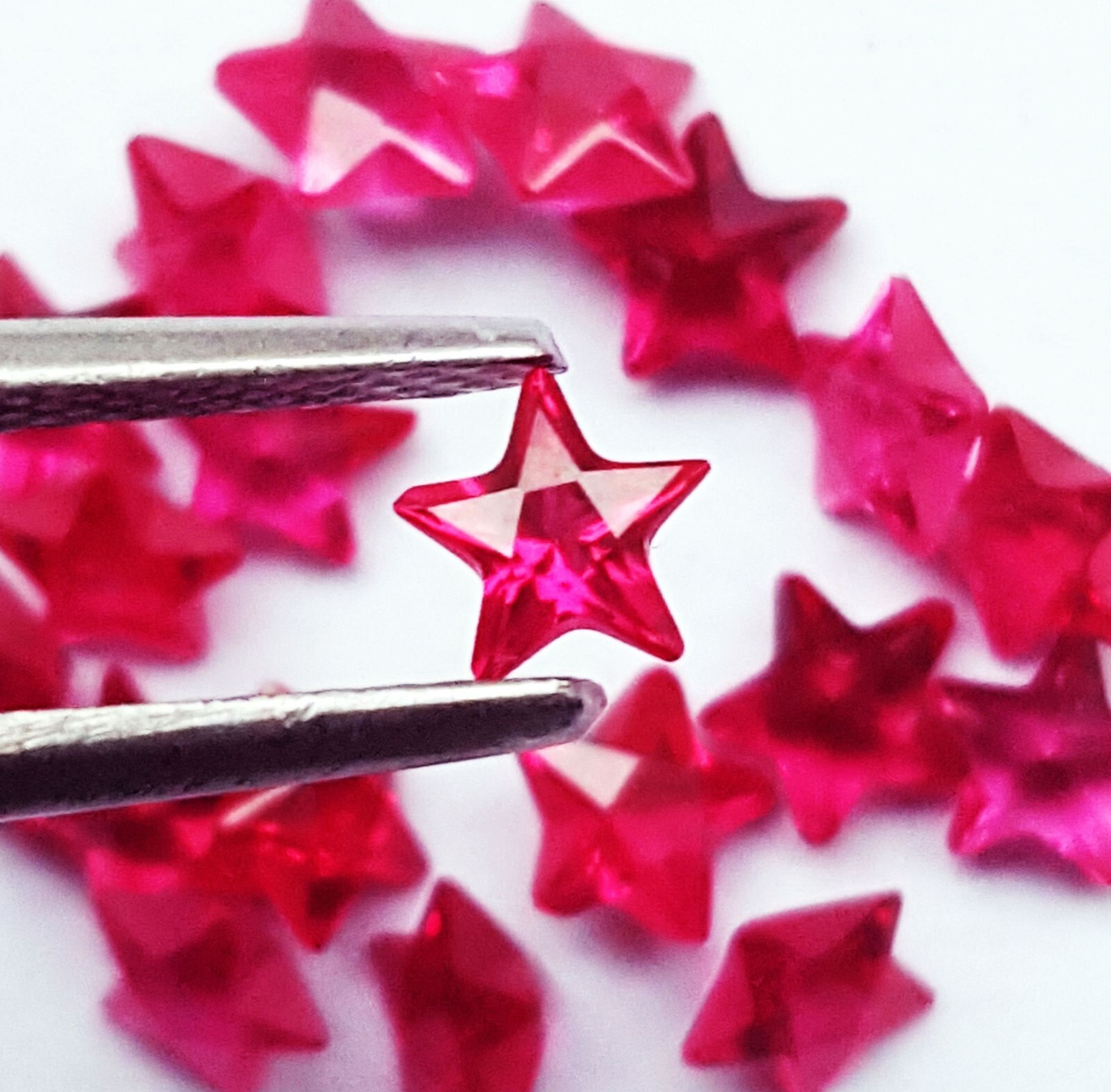7 MM 5 Pcs Natural Red Ruby Star Cut Certified Loose Gemstone Lot
