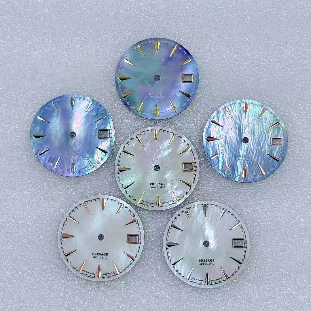 28.5mm Mother of Pearl Flame Fusion Watch Dial Fits NH35 NH36 Movements