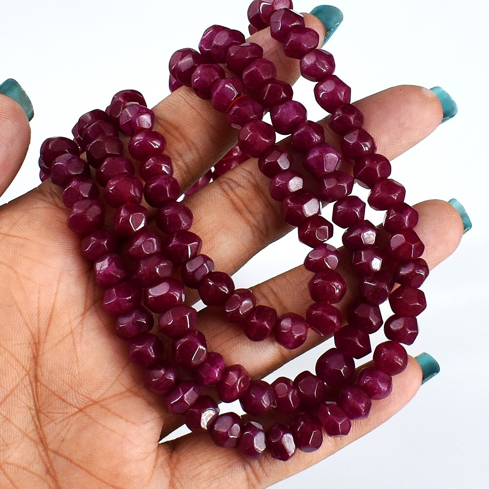459.00 Cts Red Ruby Most Outstanding 3 Strand Necklace Jewelery VK 16 E568