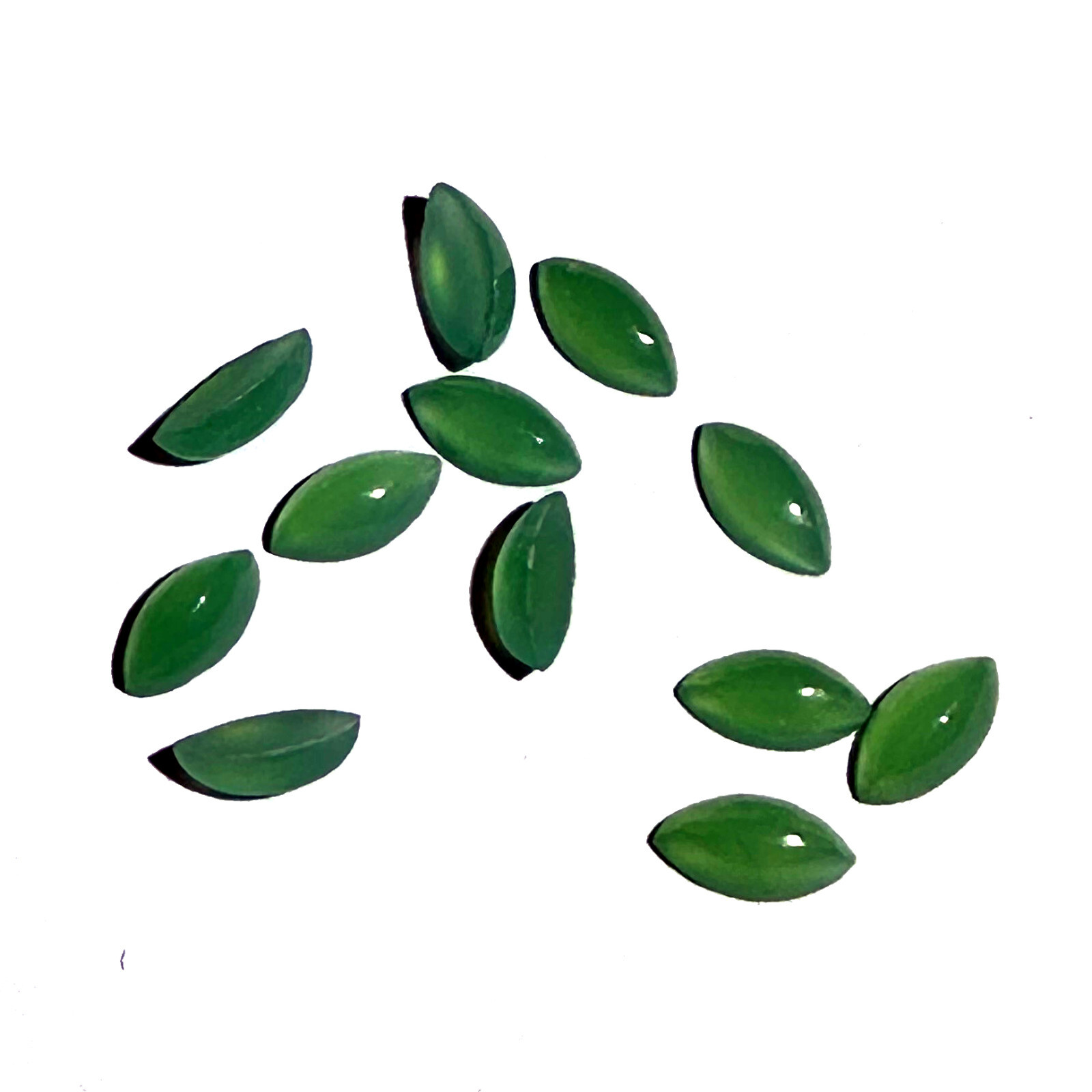 Serpentine Green Marquise Cabochon 6x3mm – Approx 10 pcs – LT24