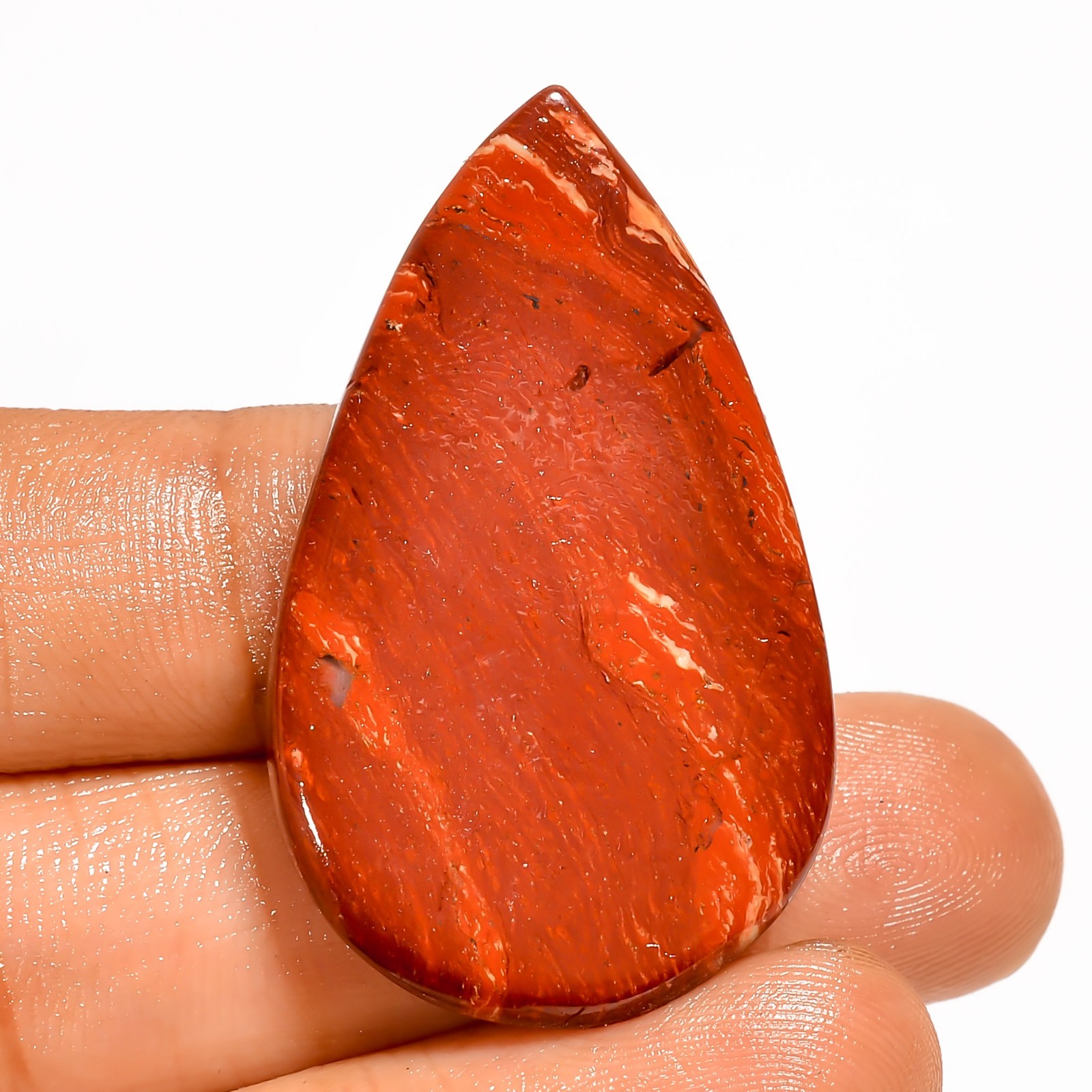 50.5 Ct Natural Snakeskin Jasper Pear Shape Cabochon Loose Gemstone 38X23X5 mm