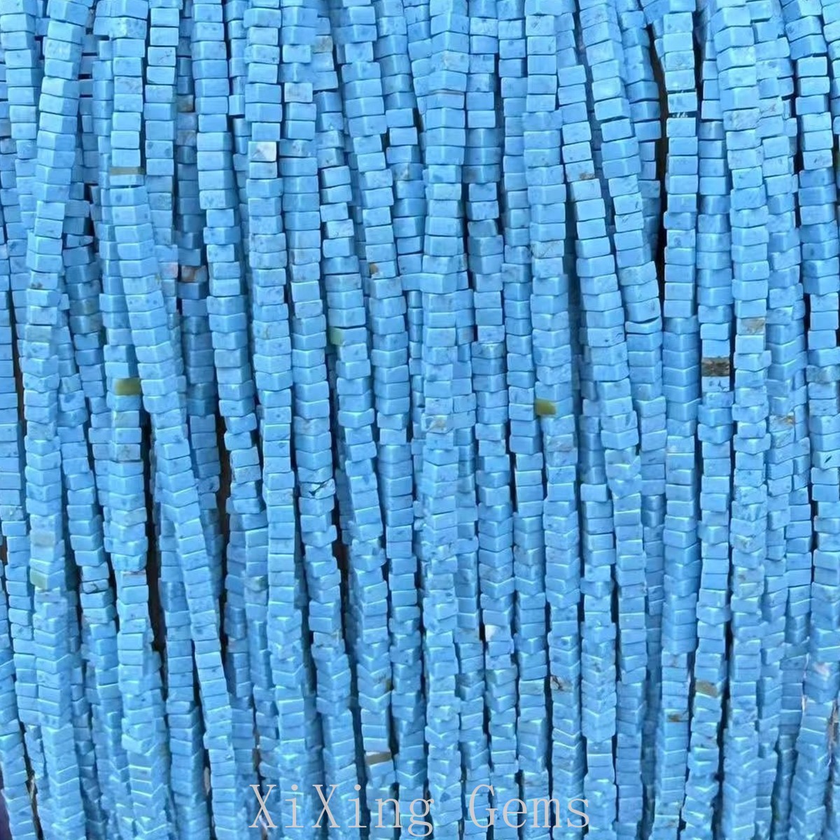 1x2mm Natural Blue Turquoise Flat Square Disc Spacer Beads for Jewelry Making