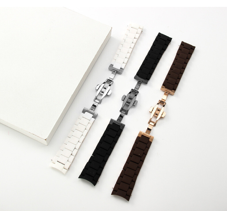 High-quality Rubber-coated Stainless Steel Watch Band Strap 20 23mm Fits Armani