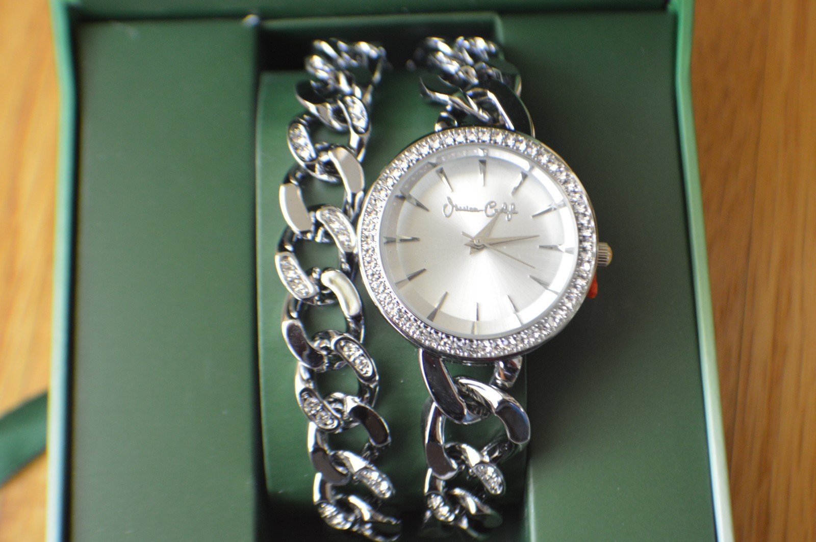 Jessica Carlyle Automatic Movement Crystal Studded Wrap Around Bracelet Watch