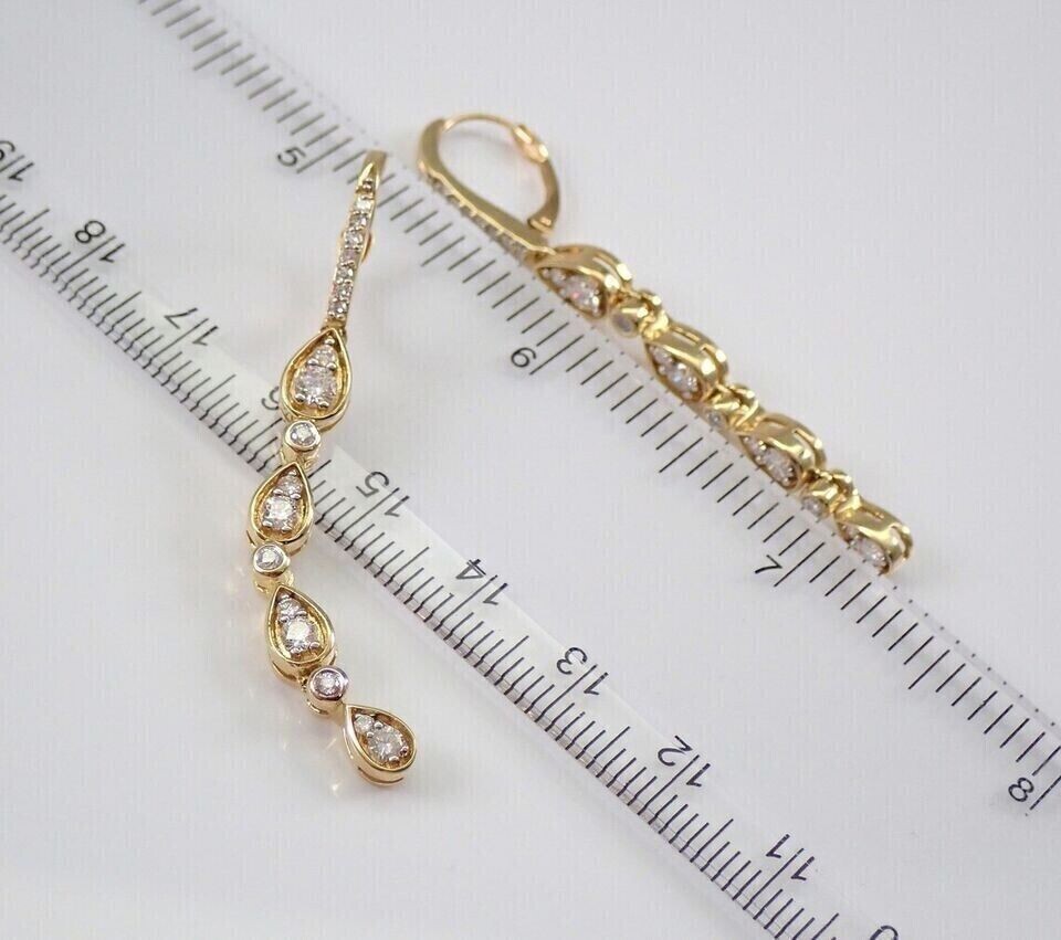 Simulated Diamond Round Cut Stunning Drop-Dangle Earring 14K Yellow Gold Plated