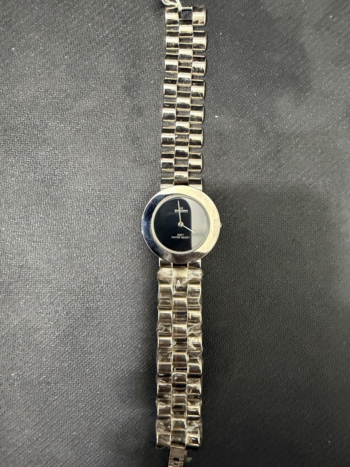 Skagen Denmark 81USC Black Dial Ultra Slim Steel Bracelet NOS $145 Tag New