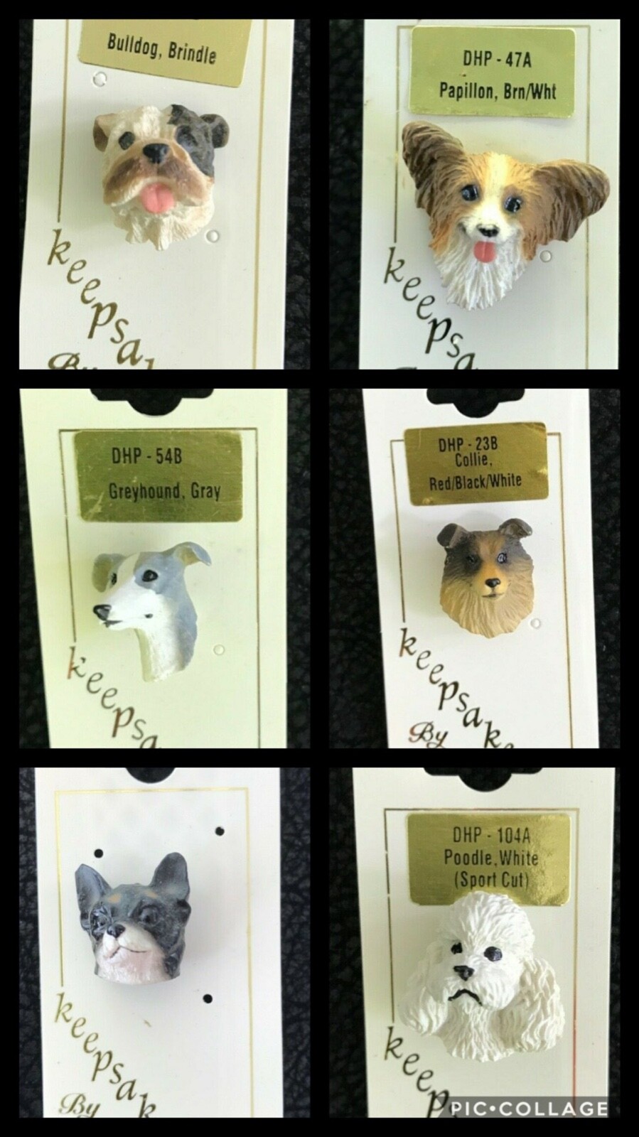 Keepsakes Lapel Pin Brooch Dog Head Face 40+ BREEDS