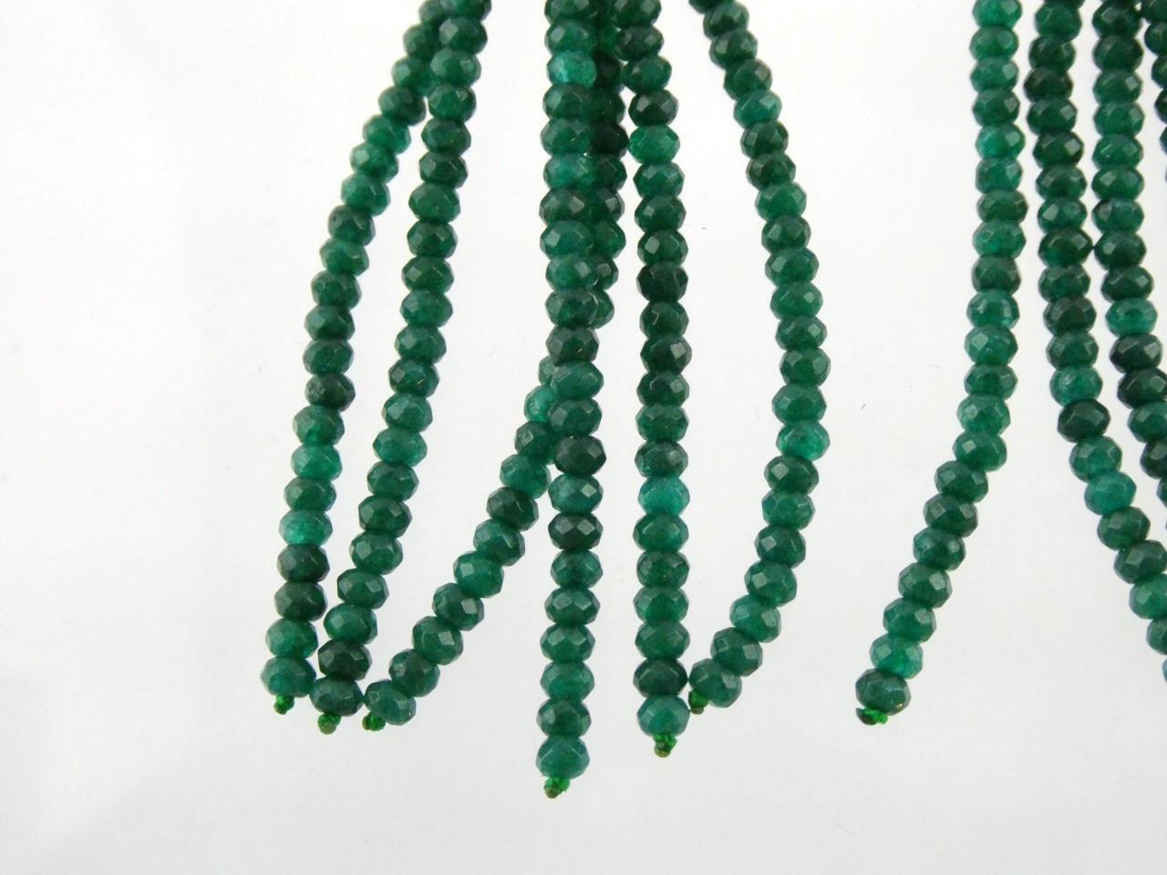 Gilded Sterling Silver Faceted Green Onyx Tassel Hook Earrings 925 18.7g 3.75 In